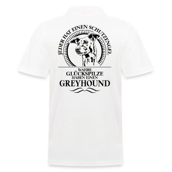 GREYHOUND Schutzengel Hundespruch Wilsigns - Männer Poloshirt - Weiß - Hinten - Kai (181cm)