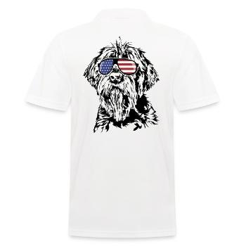 KORTHALS GRIFFON Amérique Flag Dogs Wilsigns - Polo Homme - blanc - Dos - Kai (181cm)