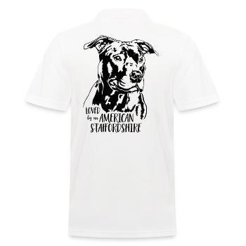 Aimé par un chien américain du Staffordshire Wilsigns - Polo Homme - blanc - Dos - Kai (181cm)