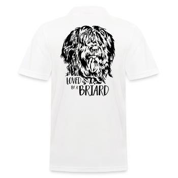 Loved by a Briard Dog Dog Wilsigns - Men's Polo Shirt - white - Back - Kai (181cm)