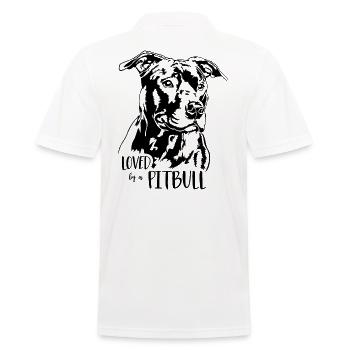 Aimé par un Pitbull American Pitbull Dogs Wilsigns - Polo Homme - blanc - Dos - Kai (181cm)