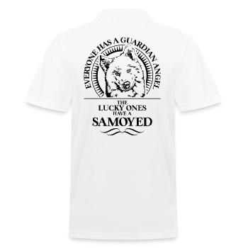 SAMOYED Guardian Angel Hunde Spruch Hund WILSIGNS - Männer Poloshirt - Weiß - Hinten - Kai (181cm)