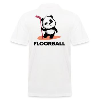 Floorball "Floorballtime" Floorball Player Bandy - Men's Polo Shirt - white - Back - Kai (181cm)