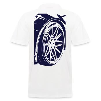 metal and glass rims - Men's Polo Shirt - white - Back - Kai (181cm)
