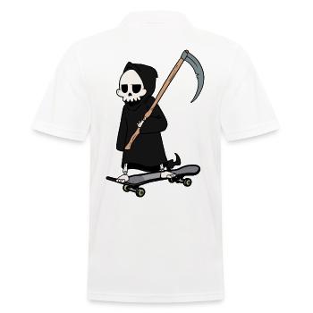 Sensenmann Tod Sense Skater Skaten Halloween - Männer Poloshirt - Weiß - Hinten - Kai (181cm)