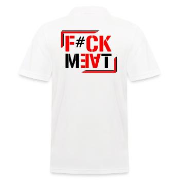 F#CK MEAT - Männer Poloshirt - Weiß - Hinten - Kai (181cm)