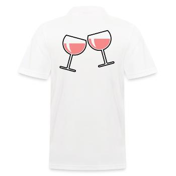 2 Rosé Wine Glasses (Cheers / Round / Closed / 2C) - Men's Polo Shirt - white - Back - Kai (181cm)