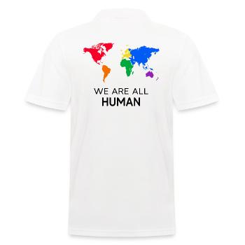 human proud LGBT regenbogen - Männer Poloshirt - Weiß - Hinten - Kai (181cm)