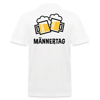 Männertag (Bier Prosit Bayrische Bierkrüge / 2C) - Männer Poloshirt - Weiß - Hinten - Kai (181cm)