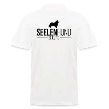 SHELTIE Seelenhund Hund Hunde Spruch Wilsigns - Männer Poloshirt - Weiß - Hinten - Kai (181cm)