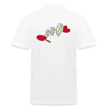 Table Tennis Table Tennis Racket Ping-Pong Love - Men's Polo Shirt - white - Back - Kai (181cm)