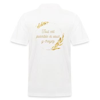 Tout est possible si vous y croyez - Polo Homme - blanc - Dos - Kai (181cm)