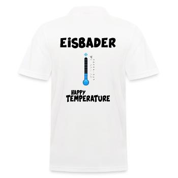 Eisbader Eisbadezeit "Happy Temperature" - Männer Poloshirt - Weiß - Hinten - Kai (181cm)
