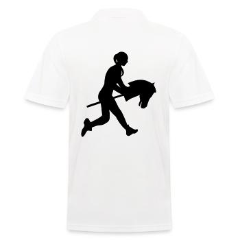 Gallop on the stick horse - Men's Polo Shirt - white - Back - Kai (181cm)