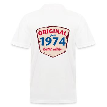 1974 Blechschild - limeted edition - Vintage - Männer Poloshirt - Weiß - Hinten - Kai (181cm)