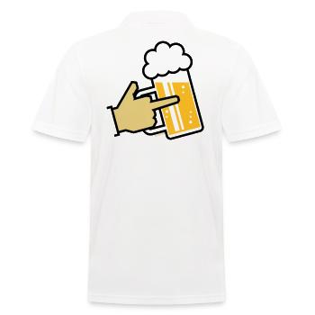 XFinger Symbol L3 - Männer Poloshirt - Weiß - Hinten - Kai (181cm)
