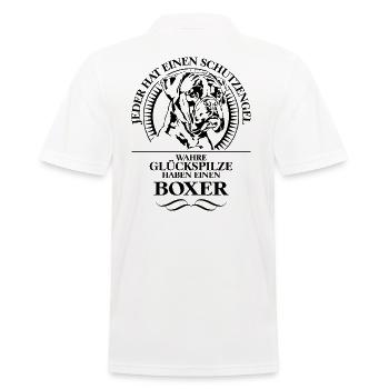 BOXER Schutzengel Hund Hunde WILSIGNS - Männer Poloshirt - Weiß - Hinten - Kai (181cm)