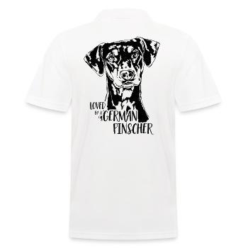 Loved by a German Pinscher Hundespruch Wilsigns - Men's Polo Shirt - white - Back - Kai (181cm)