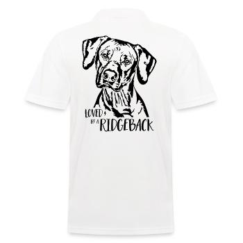 Loved by a Ridgeback Dogs Rhodesian Ridgeback - Men's Polo Shirt - white - Back - Kai (181cm)