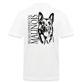 Belgian Shepherd Dog Malinois Portrait Wilsigns - Männer Poloshirt - Weiß - Hinten - Kai (181cm)