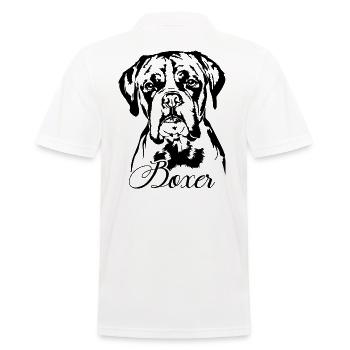 Deutscher Boxer Portrait Hunde Hund Wilsigns - Männer Poloshirt - Weiß - Hinten - Kai (181cm)