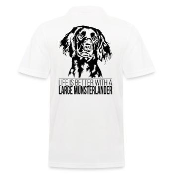 Large Munsterlander life is better Hunde Wilsigns - Männer Poloshirt - Weiß - Hinten - Kai (181cm)