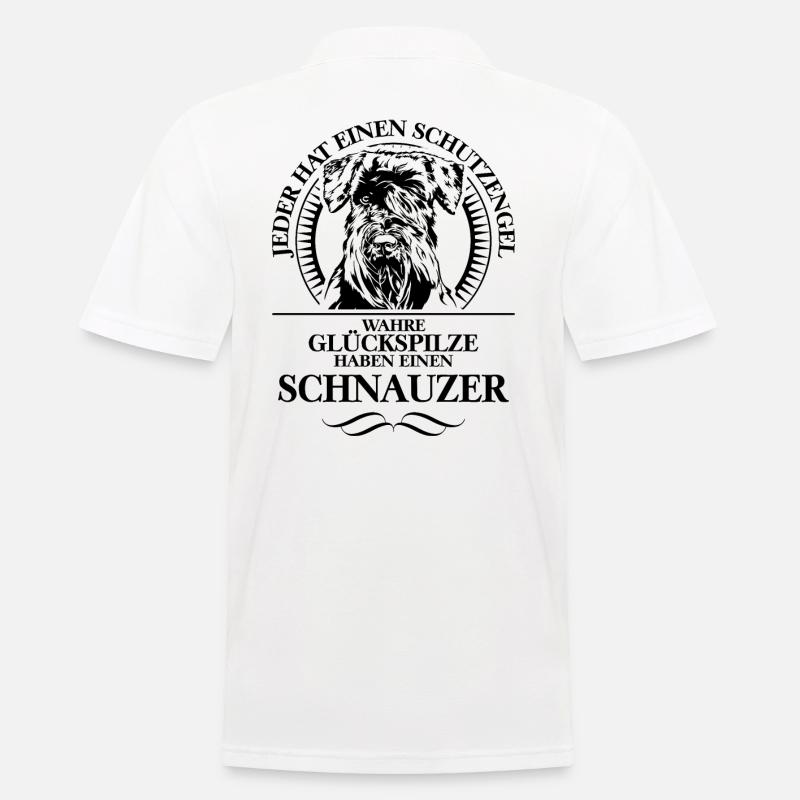 SCHNAUZER Schutzengel Hunde Spruch Wilsigns - Männer Poloshirt - Weiß