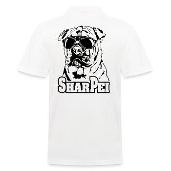 Chinese SHAR PEI cool Sonnenbrille Hunde Hund - Männer Poloshirt - Weiß - Hinten - Kai (181cm)