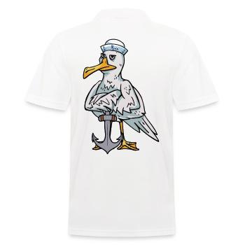 Sailor Mouette Ancre Sailor Ahoy Bird Maritime - Polo Homme - blanc - Dos - Kai (181cm)