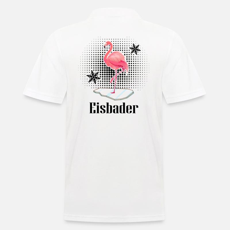 Eisbader-Flamingo Eisbad Winterschwimmer - Männer Poloshirt - Weiß