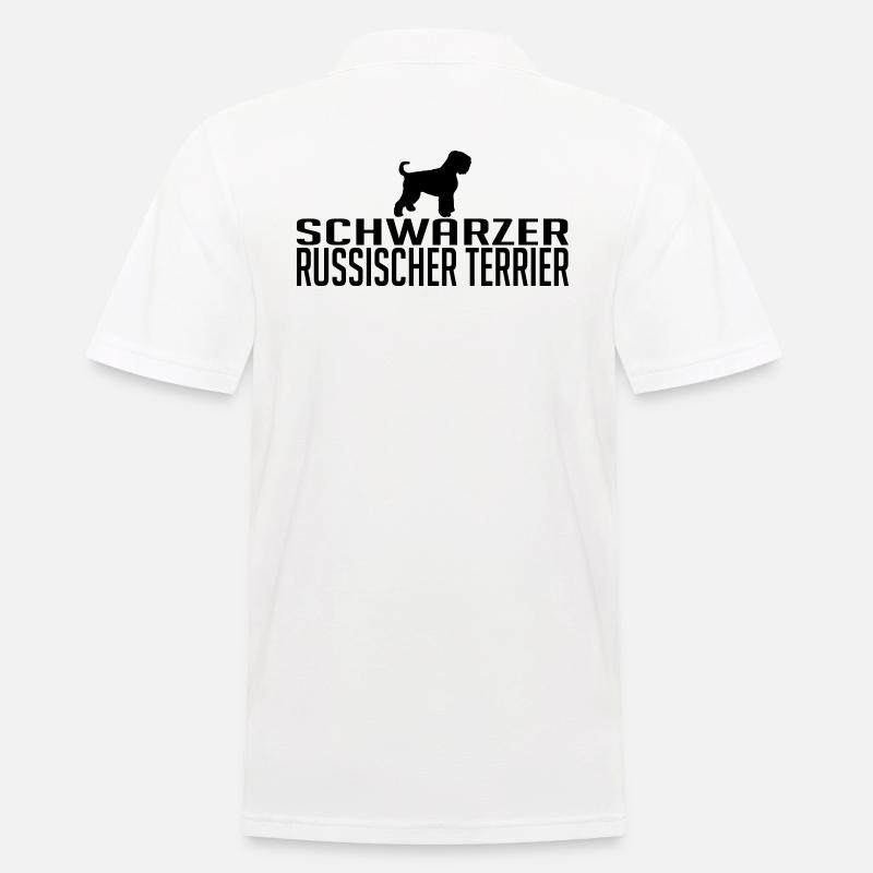 SCHWARZER RUSSISCHER TERRIER Hunderasse Wilsigns - Männer Poloshirt - Weiß