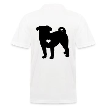 Mops Pug Herzschlag Hundehalter Geschenk - Männer Poloshirt - Weiß - Hinten - Kai (181cm)