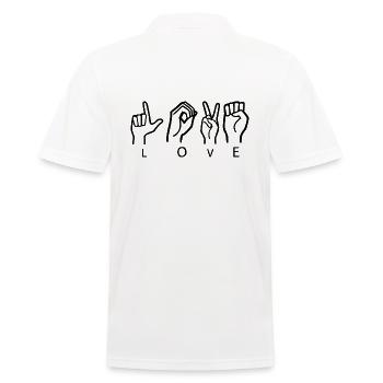 Love sign language - Men's Polo Shirt - white - Back - Kai (181cm)