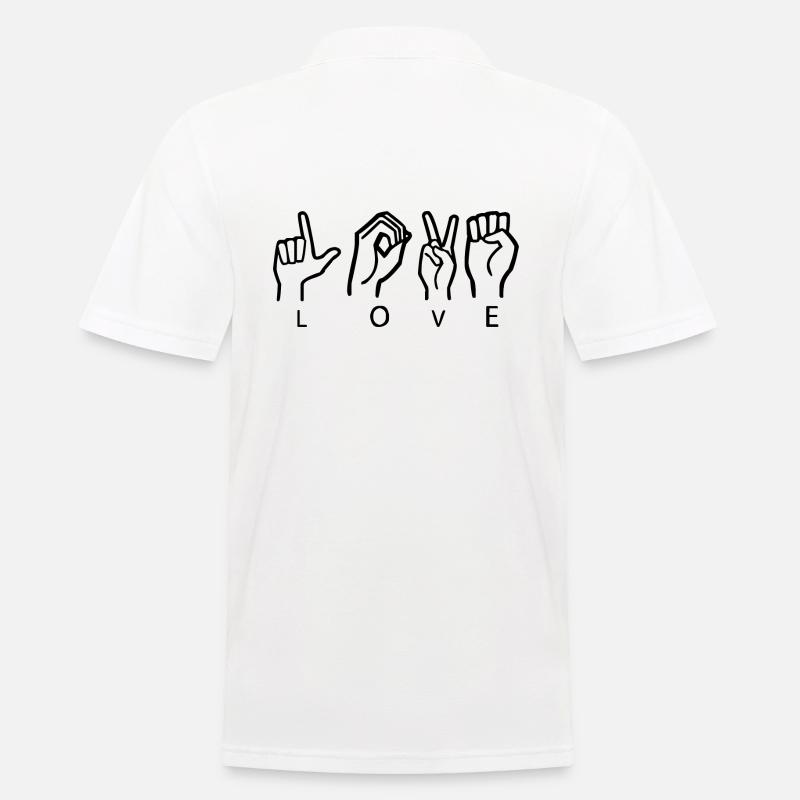 Love Gebärdensprache - Männer Poloshirt - Weiß