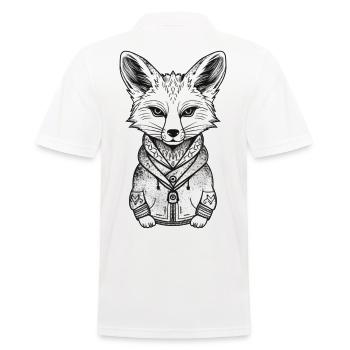 Fuchs mit Hoodie Illustration - Männer Poloshirt - Weiß - Hinten - Kai (181cm)