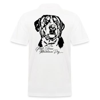 Great Swiss Mountain Dog Portrait Dogs Wilsigns - Men's Polo Shirt - white - Back - Kai (181cm)