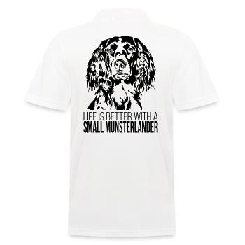 Small Munsterlander life is better Hunde Wilsigns - Männer Poloshirt - Weiß - Hinten - Kai (181cm)