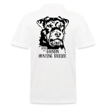 Loved by a German Hunting Terrier Hunde Wilsigns - Männer Poloshirt - Weiß - Hinten - Kai (181cm)