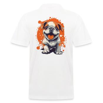 Bouledogue anglais chiot drôle chien chiens - Polo Homme - blanc - Dos - Kai (181cm)
