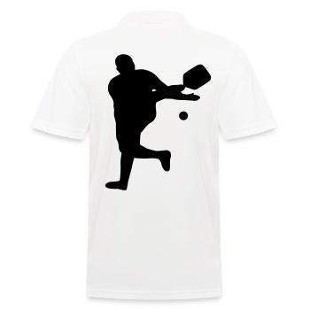 Pickleball - Männer Poloshirt - Weiß - Hinten - Kai (181cm)