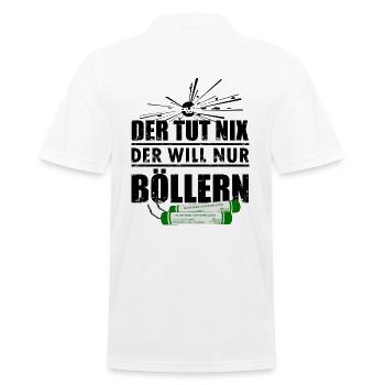 Pyro will Böllern an Silvester - Männer Poloshirt - Weiß - Hinten - Kai (181cm)