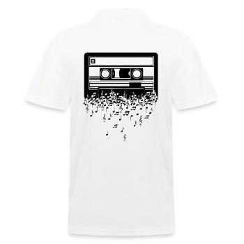 Musik Kassette Retro Vintage 80er 90er Geschenk - Männer Poloshirt - Weiß - Hinten - Kai (181cm)