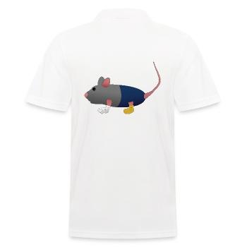 Niedliche Comic-Maus - Männer Poloshirt - Weiß - Hinten - Kai (181cm)
