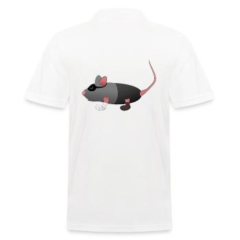 Gauner-Maus in Aktion - Männer Poloshirt - Weiß - Hinten - Kai (181cm)