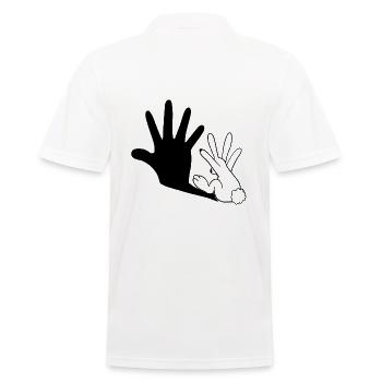 Funny Sweet Rabbit Shadow - Men's Polo Shirt - white - Back - Kai (181cm)