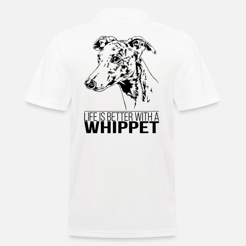 WHIPPET life is better canin chien wilsigns - Polo Homme - blanc