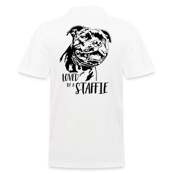 STAFFORDSHIRE BULL TERRIER aimé par un chien Staffie - Polo Homme - blanc - Dos - Kai (181cm)