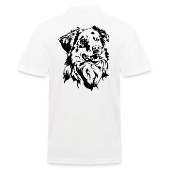 Australian Shepherd Aussie Portrait Dogs Wilsigns - Men's Polo Shirt - white - Back - Kai (181cm)