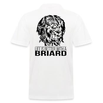Briard life is better Dog Saying Wilsigns - Men's Polo Shirt - white - Back - Kai (181cm)