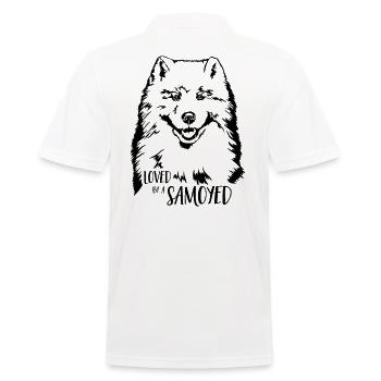Loved by a Samoyed Hunde Samojede Hundespruch - Männer Poloshirt - Weiß - Hinten - Kai (181cm)